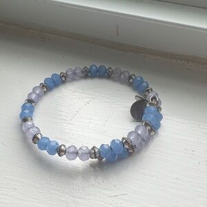 Elegant Blue and Purple Beaded Bracelet